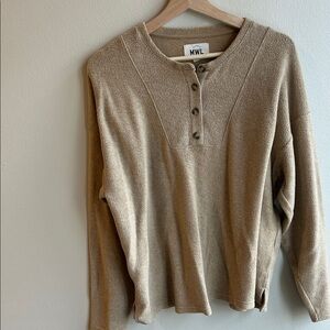 Madewell Tan Henley Sweater